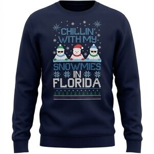 Ugly Sweater Christmas  Men Sweatshirt with Snowman Design Size L